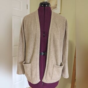 Vintage Soft Beige Thick Cashmere Cardigan